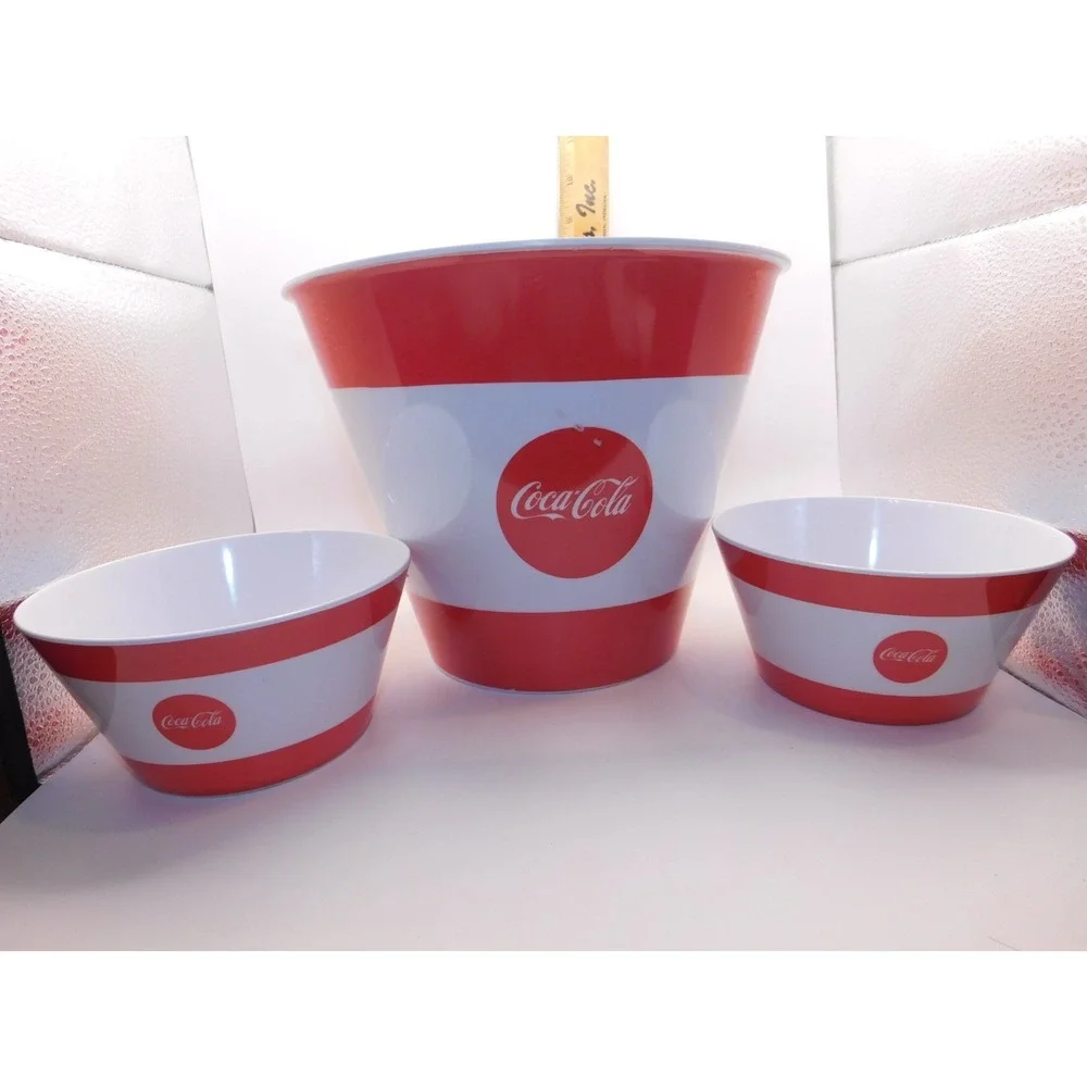 Coca-cola Coke Points Promo 3 pc Popcorn Bowls